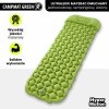Ultralekki materac dmuchany jednoosobowy do spania na kemping i trekking HyperMotion Campmat – 190x56 cm – zielony